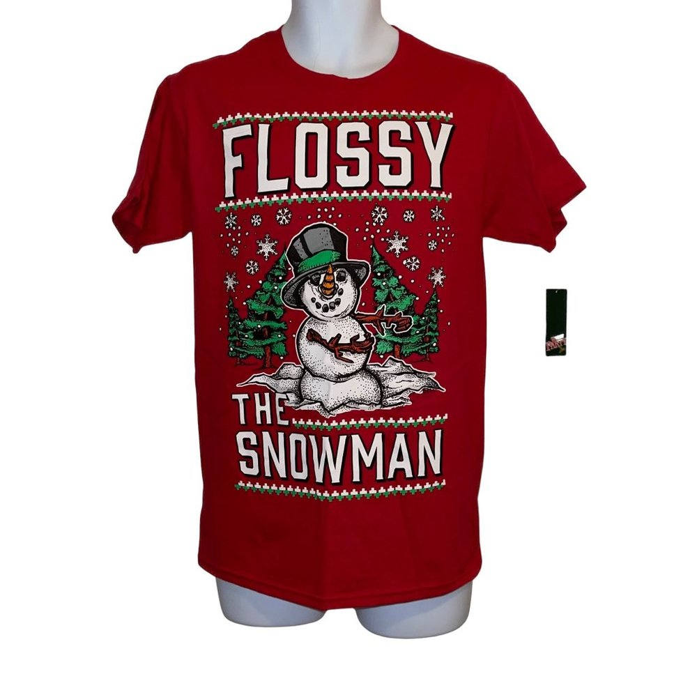 NWT Fruit of the Loom Red Flossy the Snowman Holiday Christmas Tee T-Shirt 2XL
